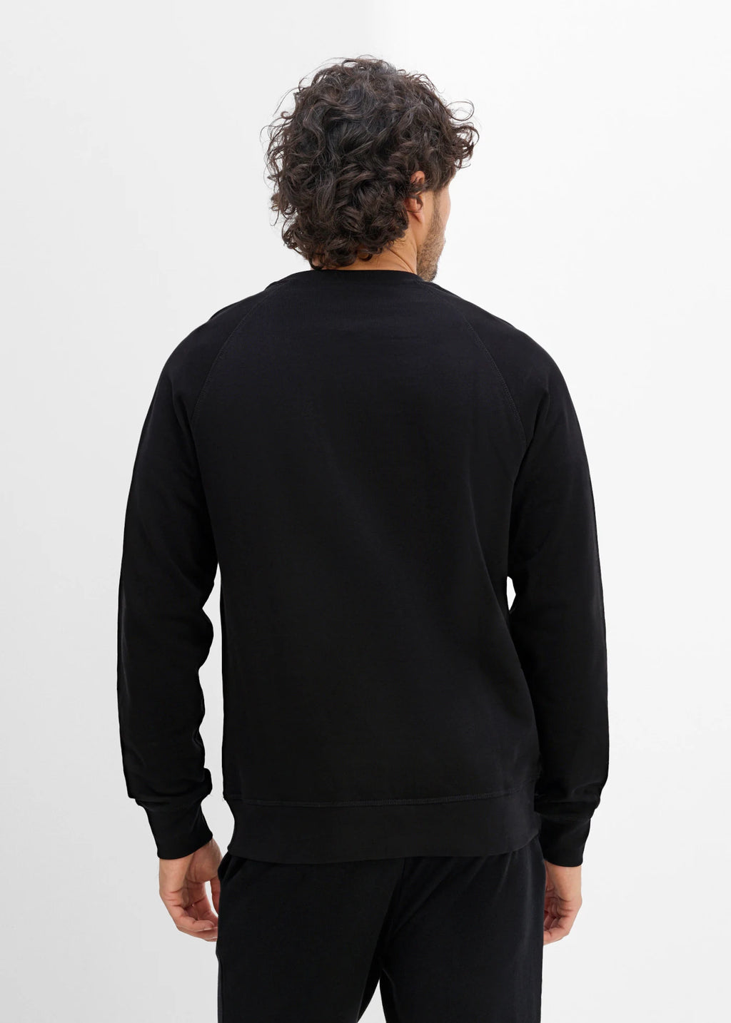 Men's Pure Cotton Sweatshirt in Black Print, view 3