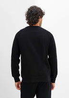 Men's Pure Cotton Sweatshirt in Black Print, view 3