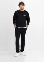 Men's Pure Cotton Sweatshirt in Black Print, view 4