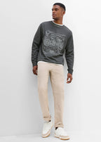 Men's Pure Cotton Printed Sweatshirt in Slate Gray Print, view 4