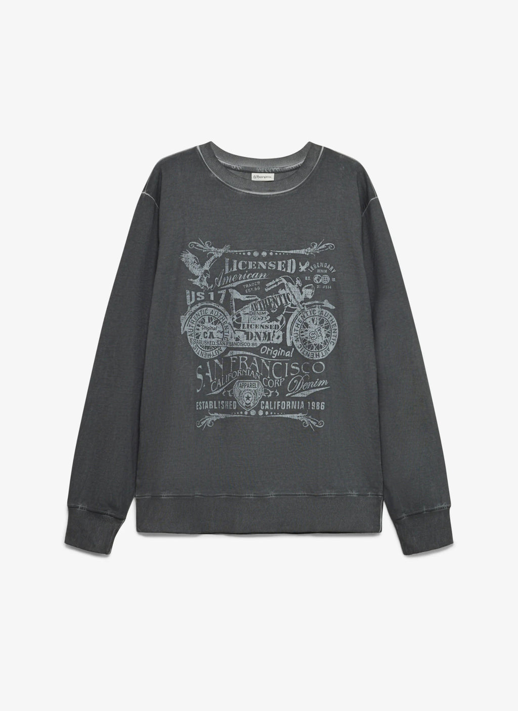 Men's Pure Cotton Printed Sweatshirt in Slate Gray Print, view 1