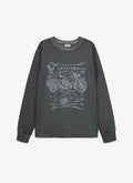 Men's Pure Cotton Printed Sweatshirt in Slate Gray Print, view 1