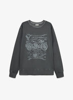 Men's Pure Cotton Printed Sweatshirt in Slate Gray Print, view 1