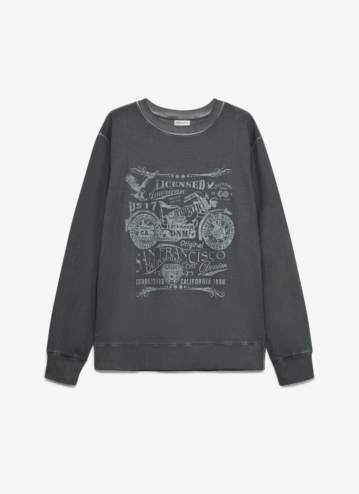 Men's Pure Cotton Printed Sweatshirt in Slate Gray Print, view 1