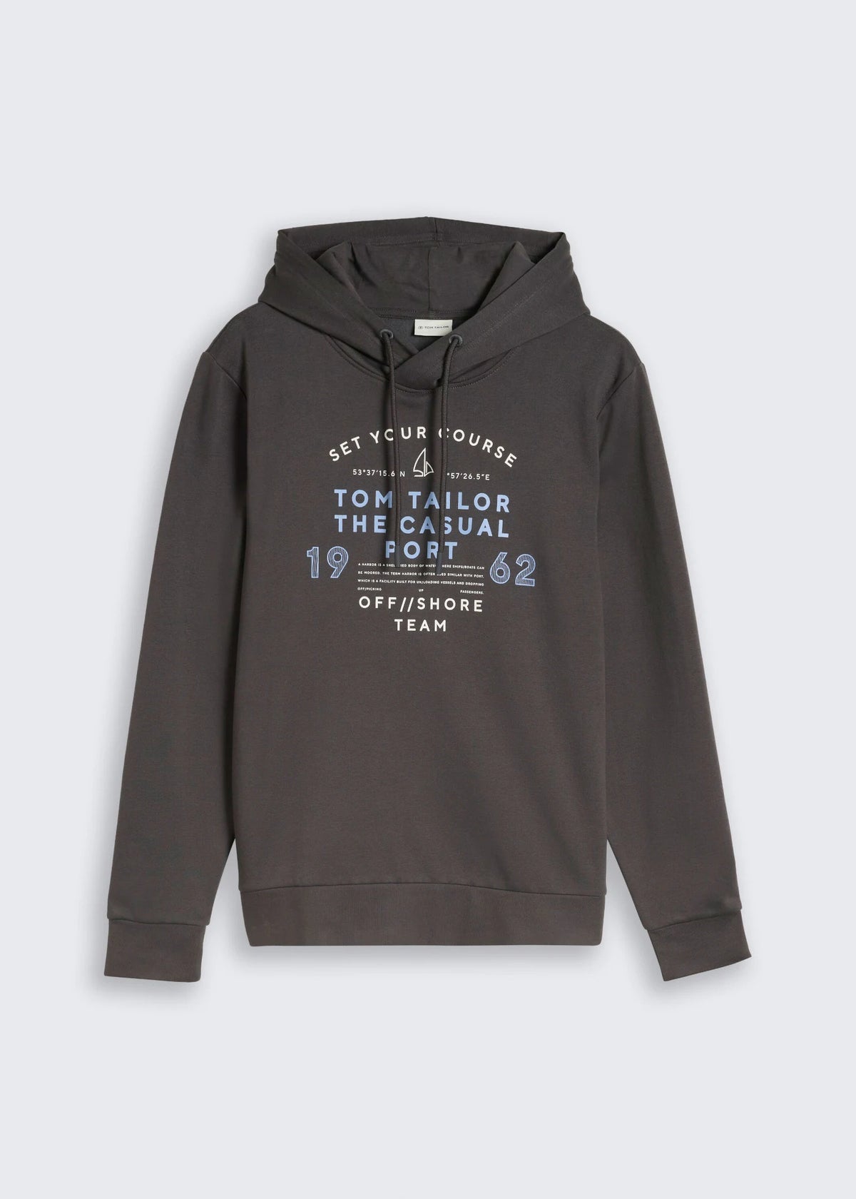 Men's Tom Tailor Hoodie in Dark Gray Print, view 1