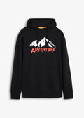 Men's Printed Hoodie in Black Print, view 1