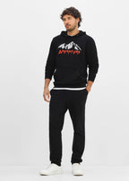 Men's Printed Hoodie in Black Print, view 4
