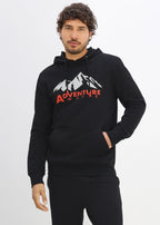 Men's Printed Hoodie in Black Print, view 2