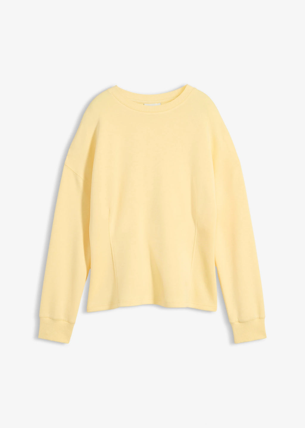 Women's Fitted Neoprene-Style Sweatshirt in Light Yellow, view 1