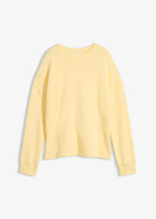 Women's Fitted Neoprene-Style Sweatshirt in Light Yellow, view 1