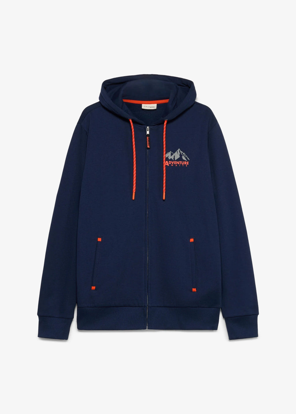 Men's Regular Fit Zip Hoodie in Dark Blue, view 1