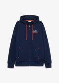 Men's Regular Fit Zip Hoodie in Dark Blue, view 1
