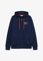 Men's Regular Fit Zip Hoodie in Dark Blue, view 1