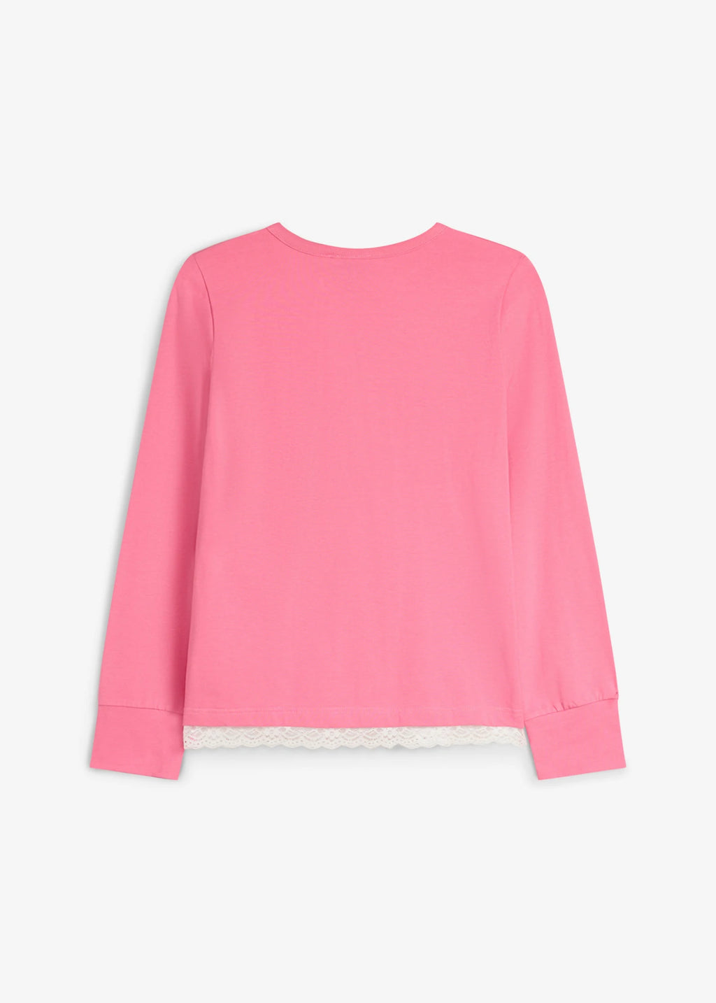 Girls' Two-in-One Look Henley Top in Muted Fuchsia and Ecru, view 2