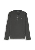 Men's Tom Tailor Henley Shirt in Olive, view 1