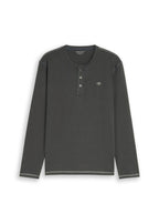 Men's Tom Tailor Henley Shirt in Olive, view 1