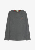 Men's Pure Cotton Printed Long Sleeve Top in Heather Gray Print, view 1