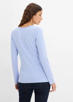 Women's Soft Long Sleeve Top in Pearl Blue, view 4