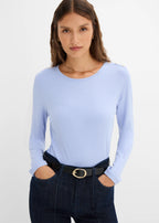 Women's Soft Long Sleeve Top in Pearl Blue, view 3