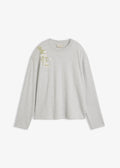 Women's Heavyweight Cotton Blend Long Sleeve Top in Light Heather Gray, view 1