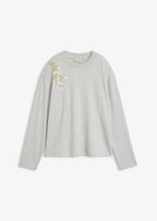 Women's Heavyweight Cotton Blend Long Sleeve Top in Light Heather Gray, view 1