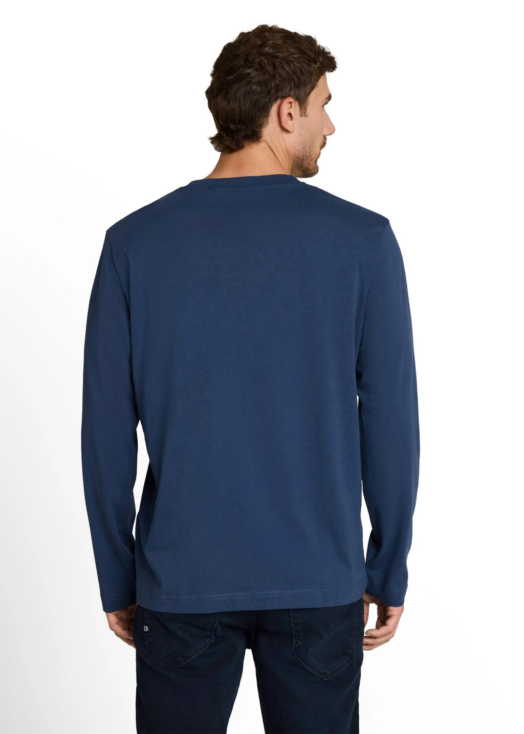 Men's Tom Tailor Long Sleeve Top in Medium Blue, view 4