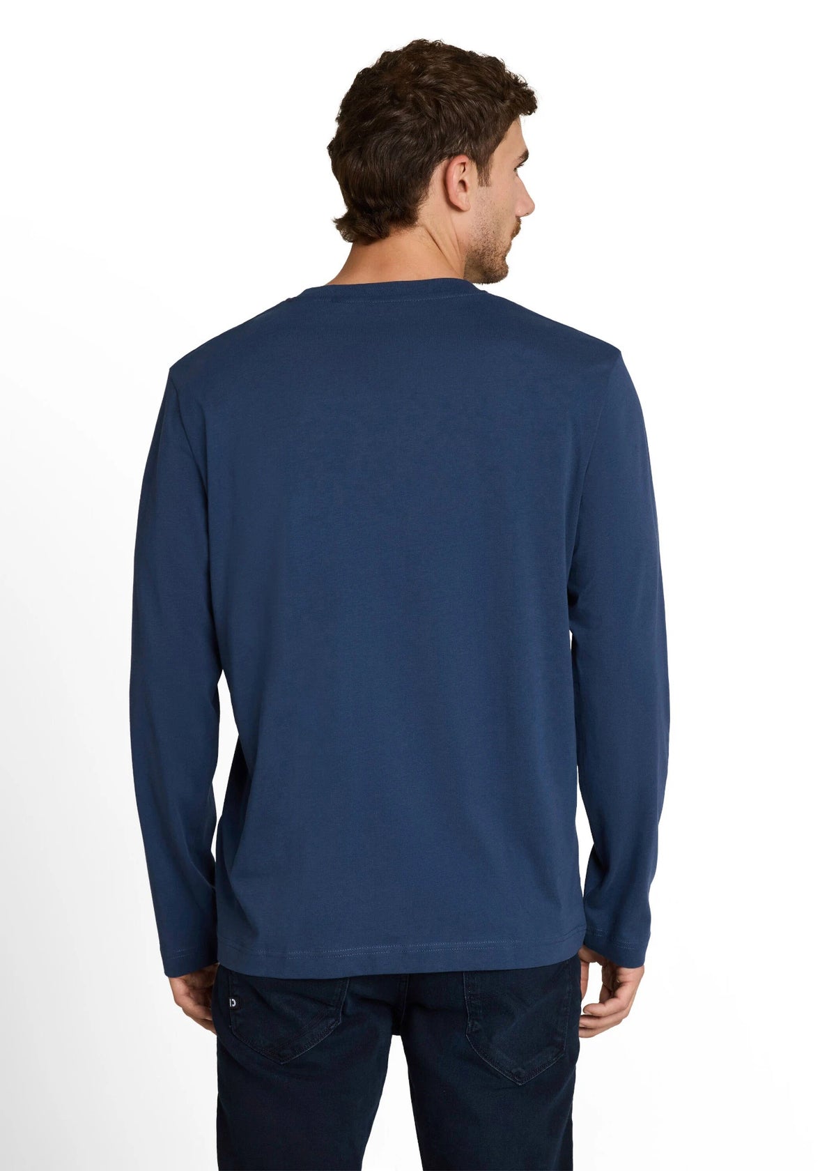 Men's Tom Tailor Long Sleeve Top in Medium Blue, view 4