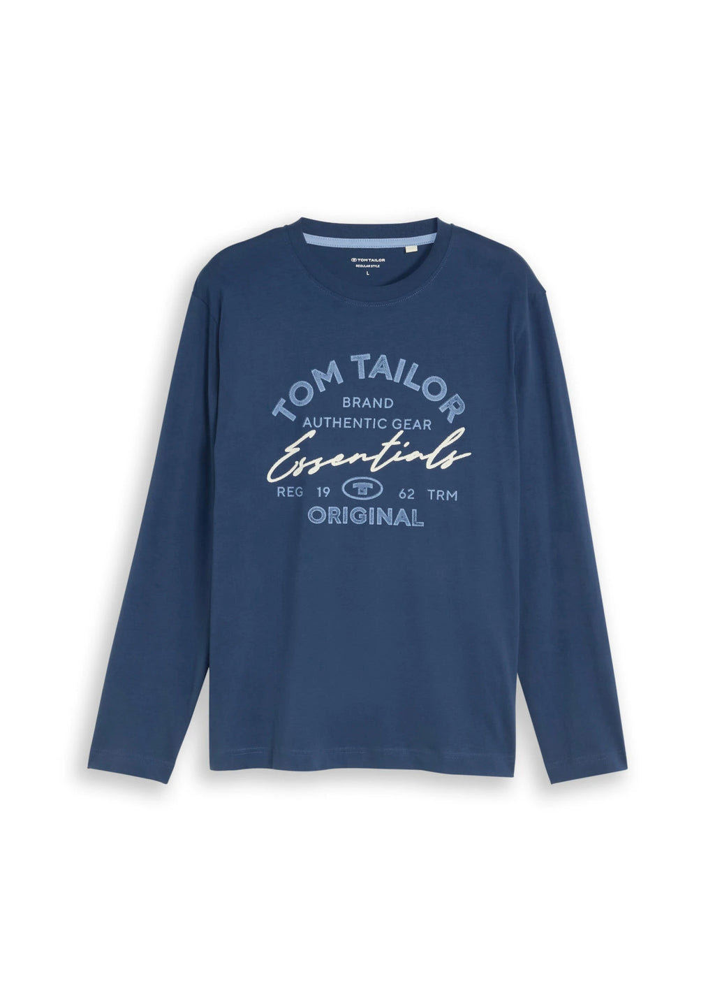 Men's Tom Tailor Long Sleeve Top in Medium Blue, view 1