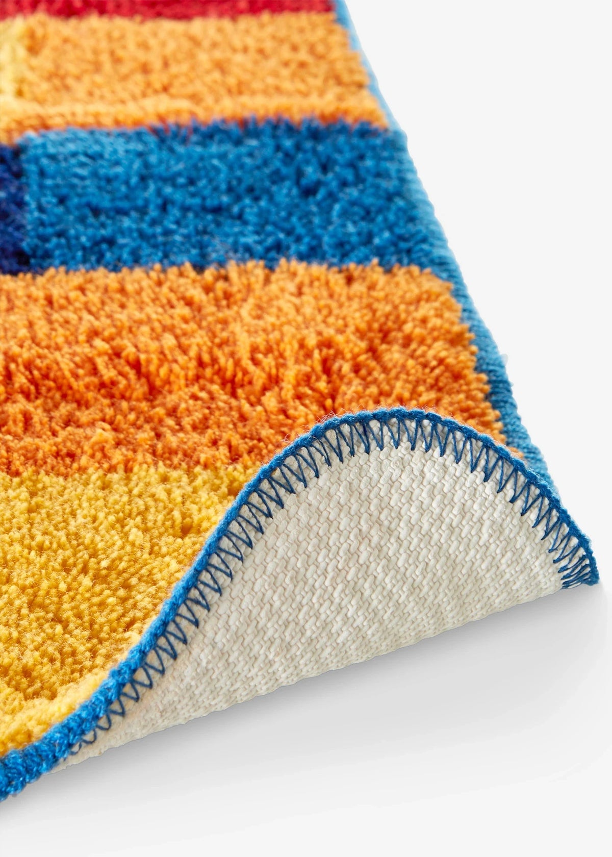 Colorful Striped Bath Mat in Multicolor Stripe, view 3