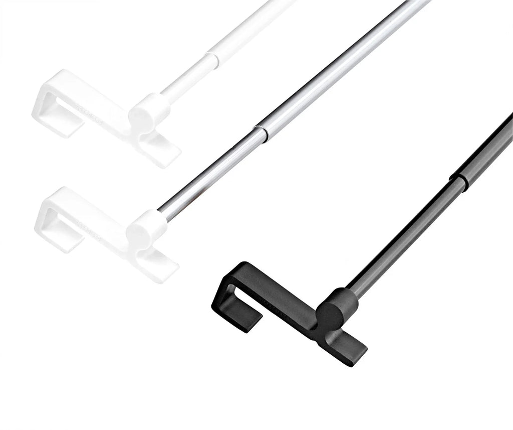 Ruco Hanging Telescopic Curtain Rod in White, view 2