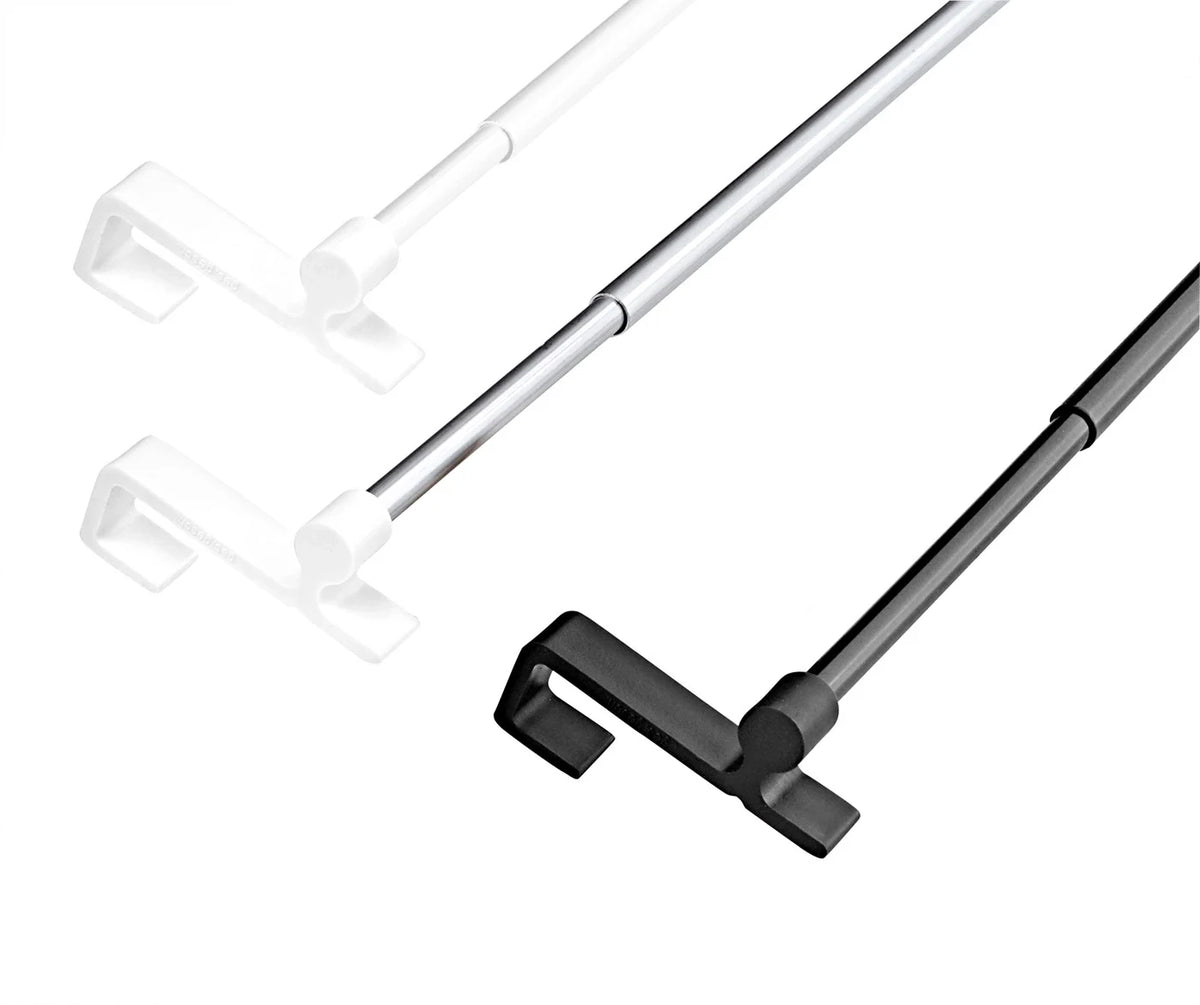 Ruco Hanging Telescopic Curtain Rod in White, view 2