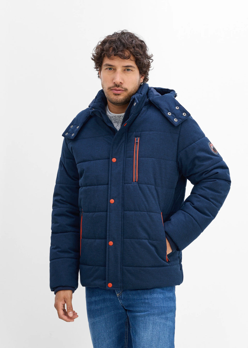 Men's Water-Repellent Jacket in Dark Blue, view 3
