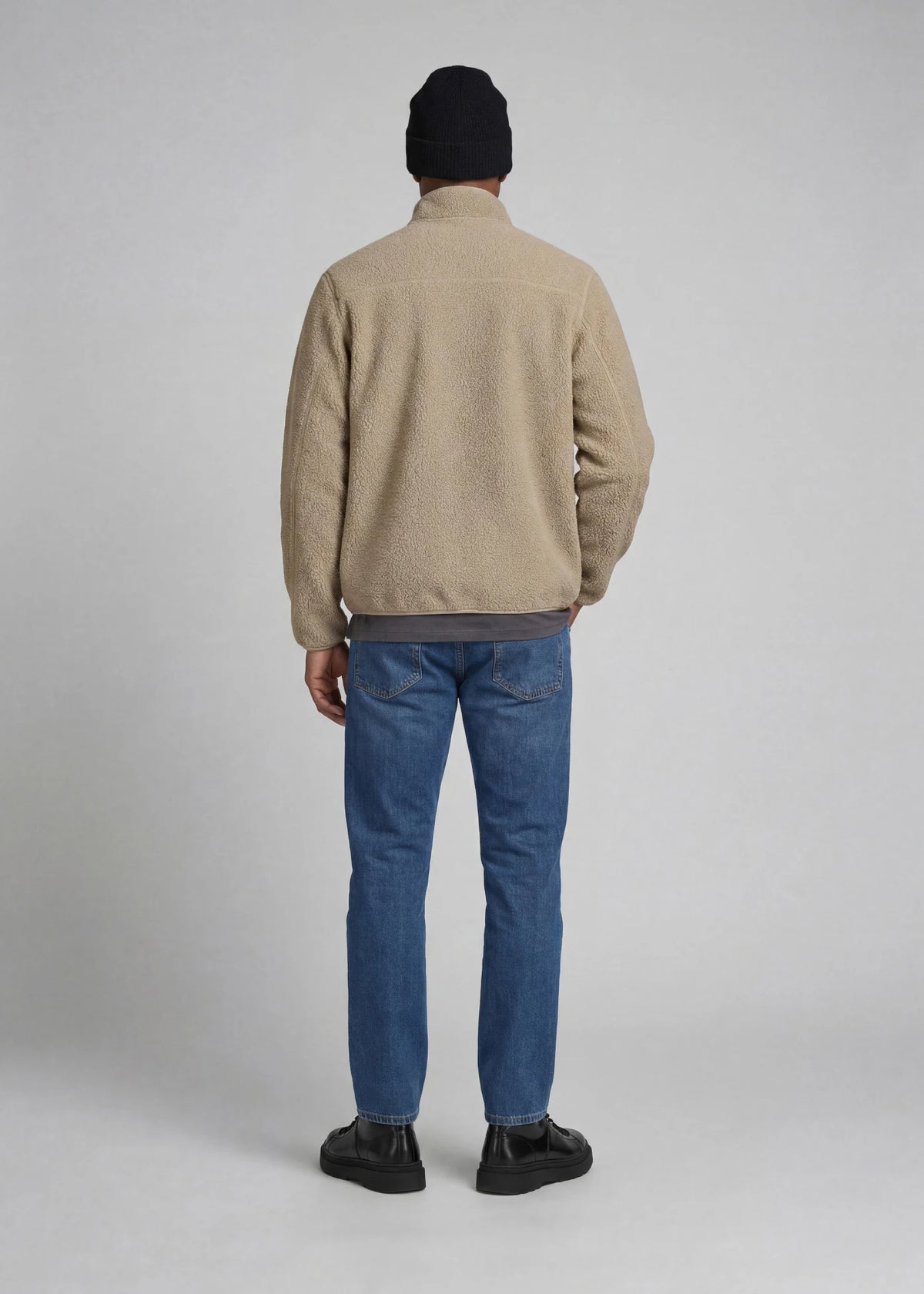 Men's JJ REBEL Sherpa Jacket in Light Brown, view 3