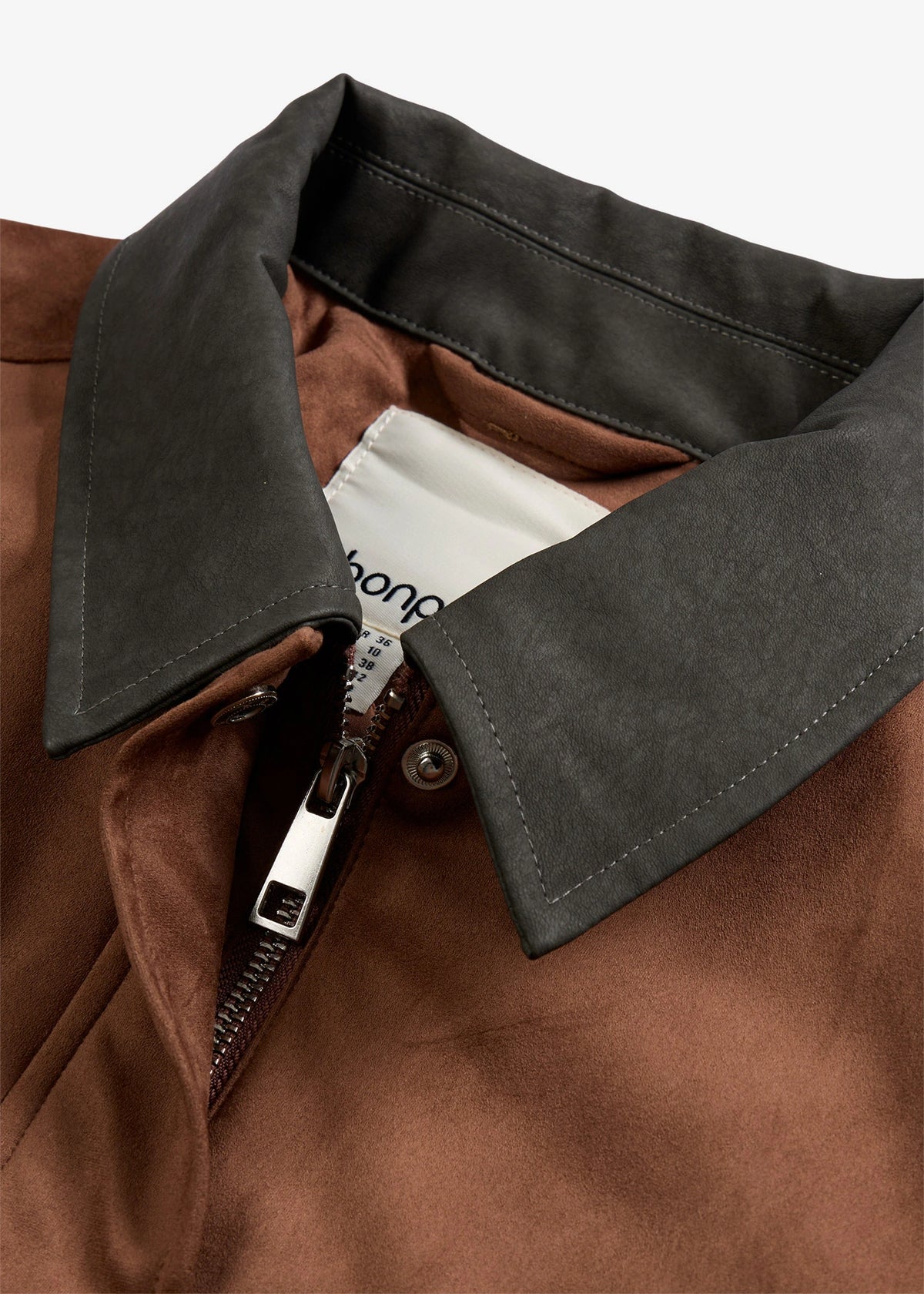 Women's Faux Suede Jacket in Brown, view 2