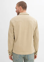 Men's Faux Suede Jacket in Muted Reed Green, view 4