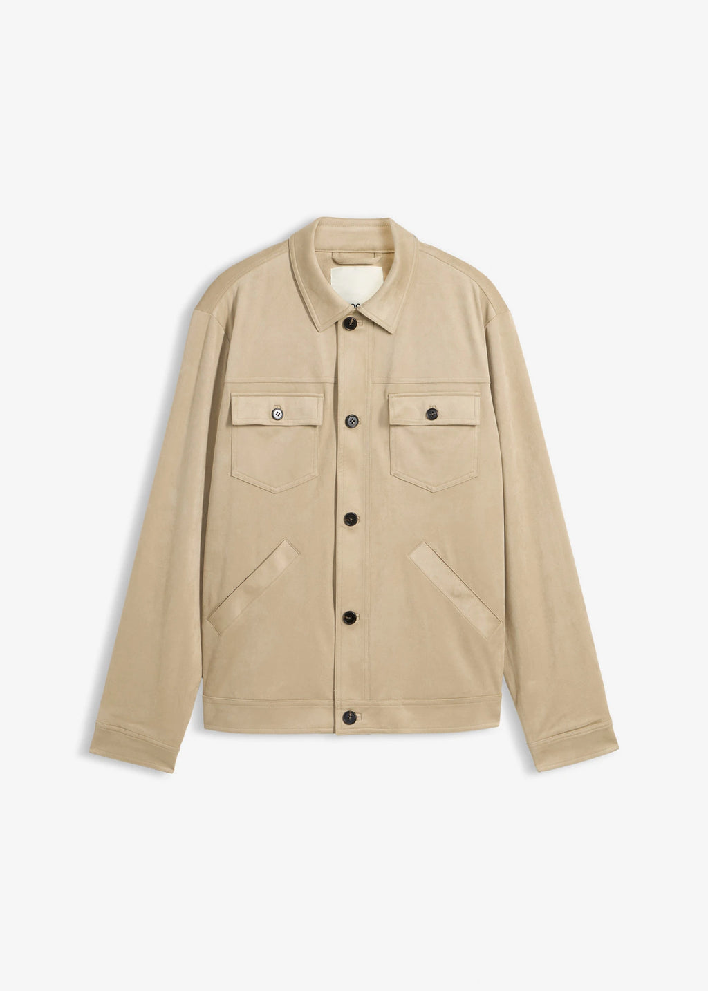 Men's Faux Suede Jacket in Muted Reed Green, view 1