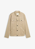 Men's Faux Suede Jacket in Muted Reed Green, view 1