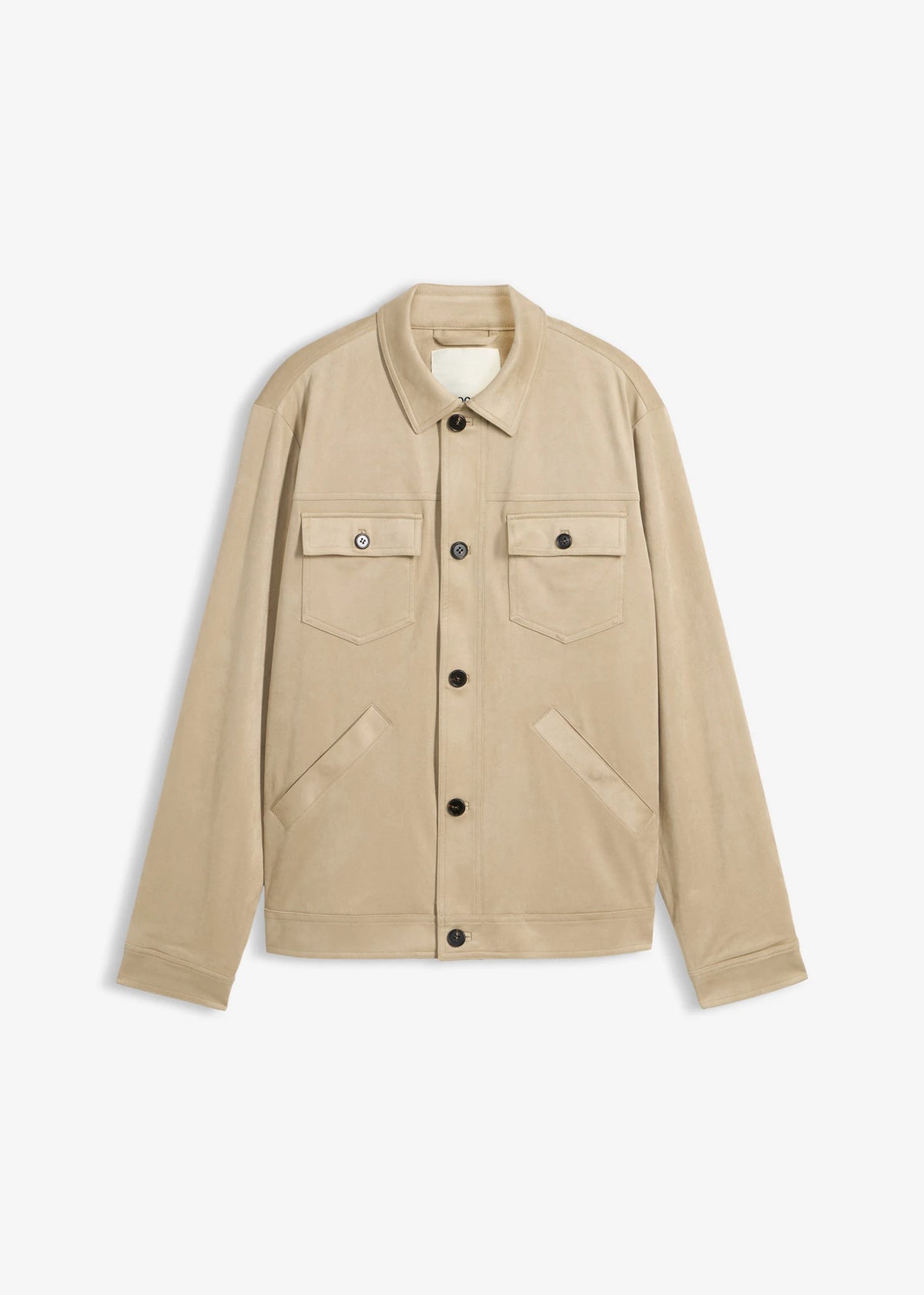 Men's Faux Suede Jacket in Muted Reed Green, view 1