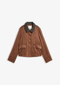 Women's Faux Suede Jacket in Brown, view 1