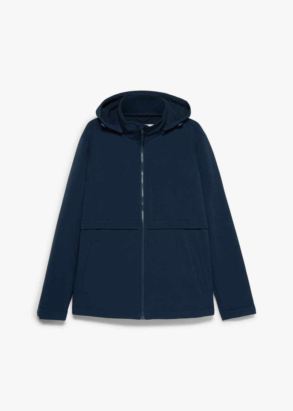 Men's Water-Repellent Softshell Jacket with Detachable Hood in Dark Blue, view 1