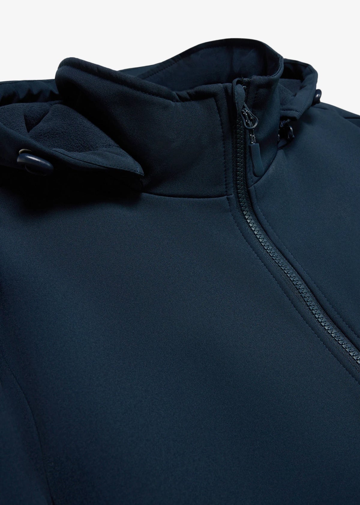 Men's Water-Repellent Softshell Jacket with Detachable Hood in Dark Blue, view 2