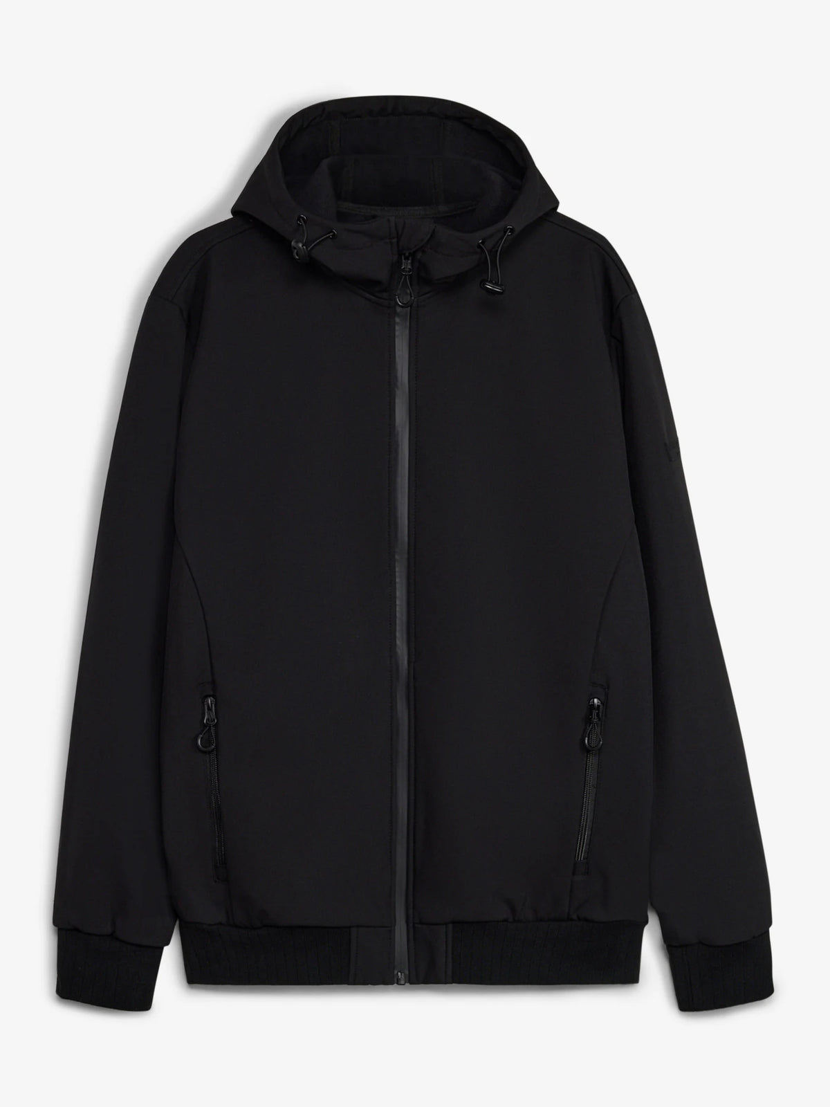 Men's Water-Repellent Softshell Jacket in Black, view 1