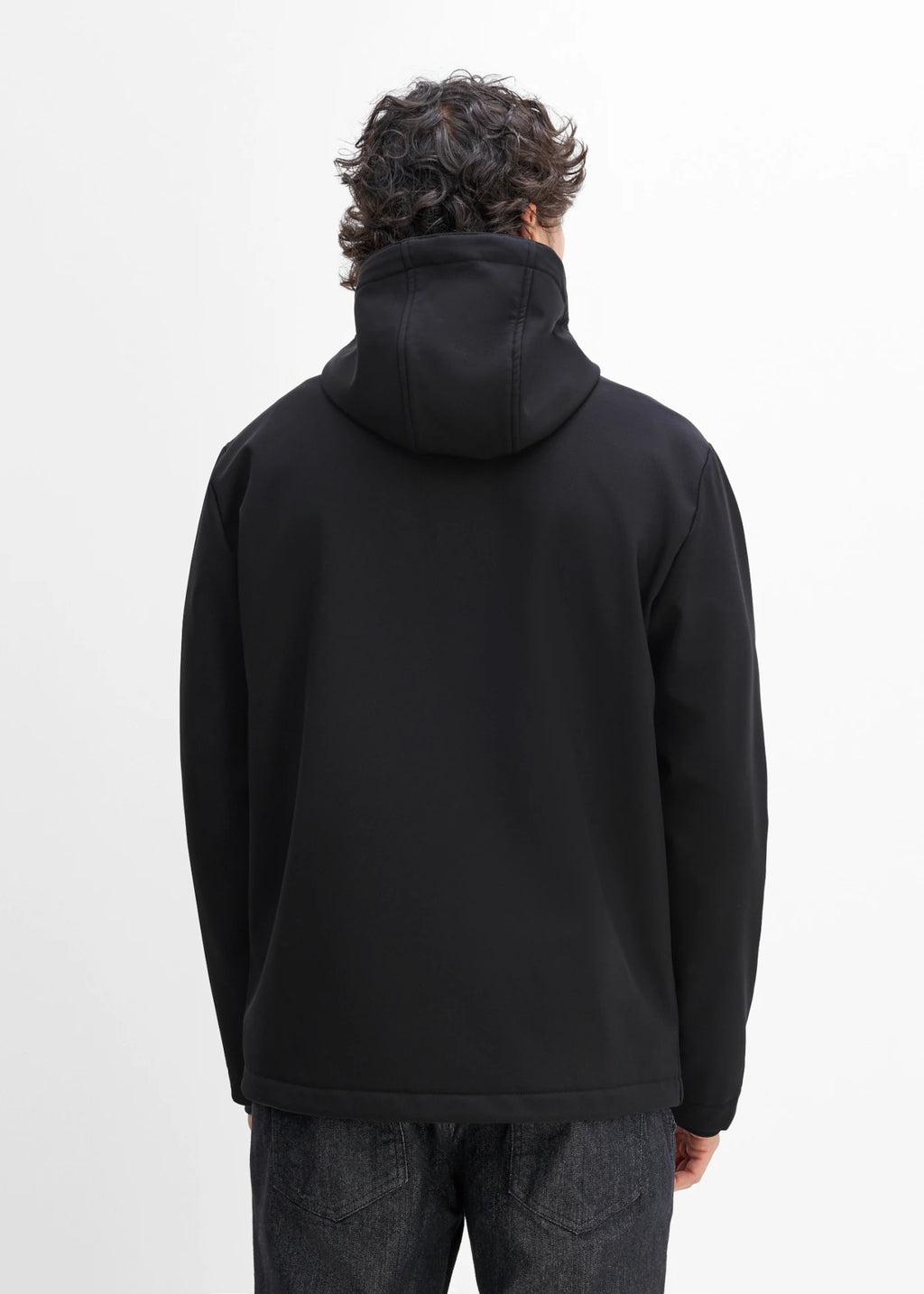 Men's Water-Repellent Softshell Jacket in Black, view 4