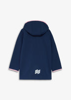 Girls' Lurchi Softshell Jacket with Contrast Details in Dark Blue and Pink, view 2
