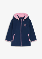 Girls' Lurchi Softshell Jacket with Contrast Details in Dark Blue and Pink, view 1