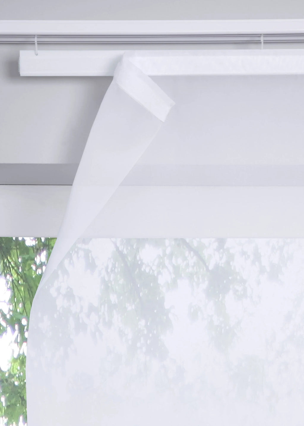 Sliding Sheer Curtain Panel, Including XXL Sizes in White, view 2