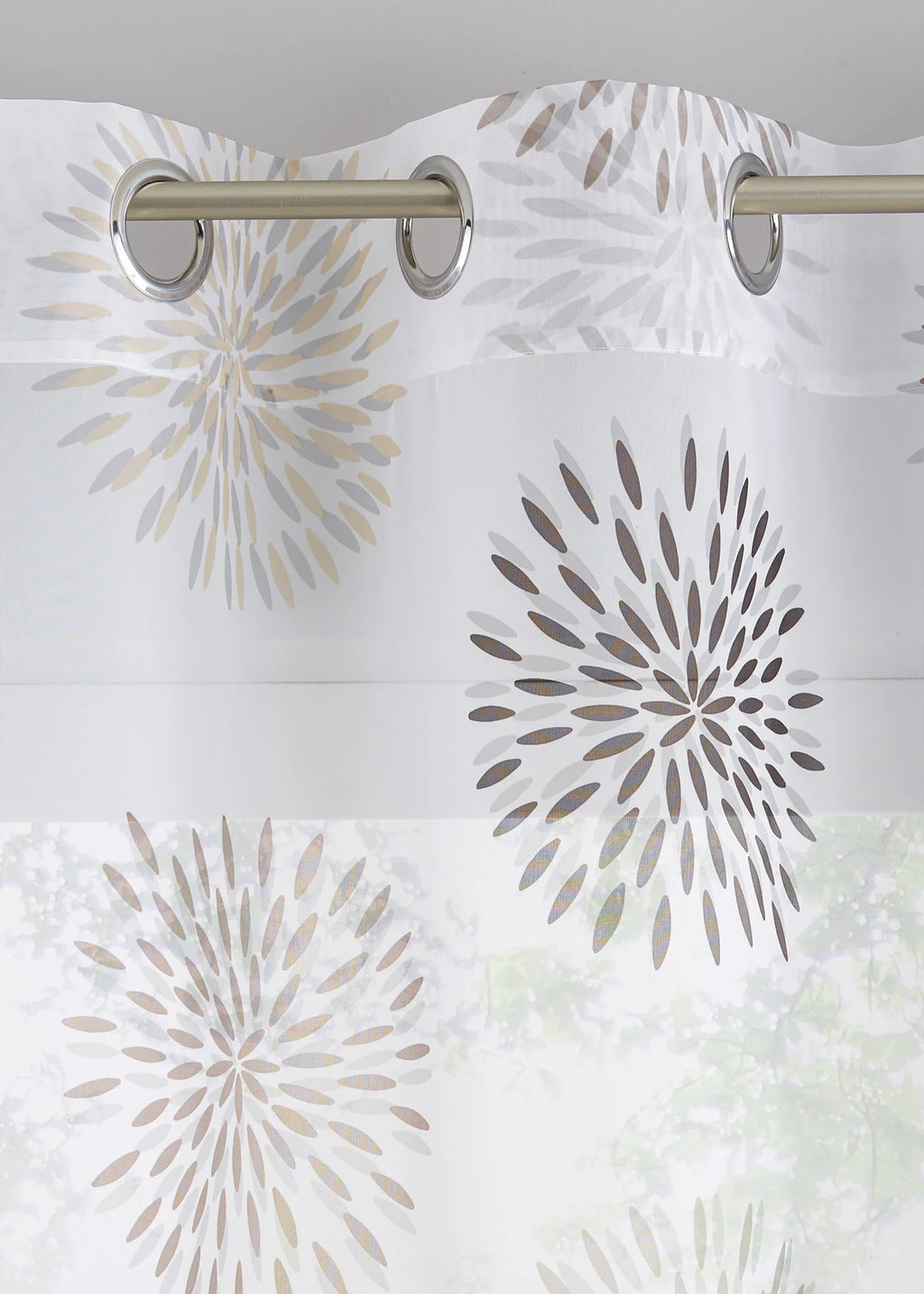 Lightweight Sheer Curtain Panel, Including Extra-Long Sizes in Brown and White, view 2